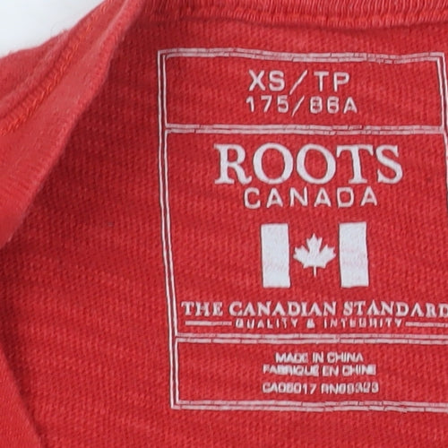 Roots Canada Men’s Red Graphic Cotton Crew Neck T-Shirt XS