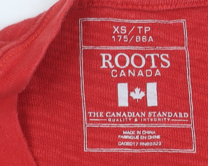 Roots Canada Men’s Red Graphic Cotton Crew Neck T-Shirt XS