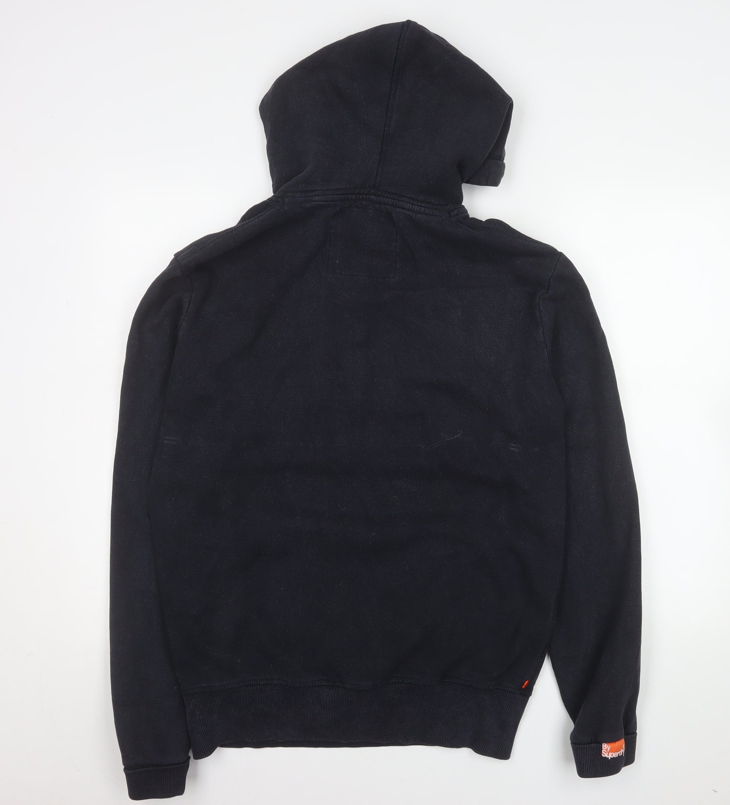 Superdry Men's Black Pullover Hoodie M Logo Fleece Sweatshirt