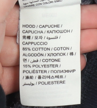 Superdry Men's Black Pullover Hoodie M Logo Fleece Sweatshirt