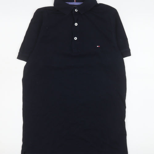 Tommy Hilfiger Men's Black Slim Fit Cotton Polo Shirt Size S