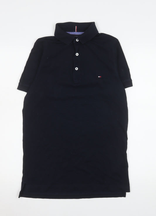 Tommy Hilfiger Men's Black Slim Fit Cotton Polo Shirt Size S