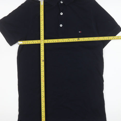 Tommy Hilfiger Men's Black Slim Fit Cotton Polo Shirt Size S
