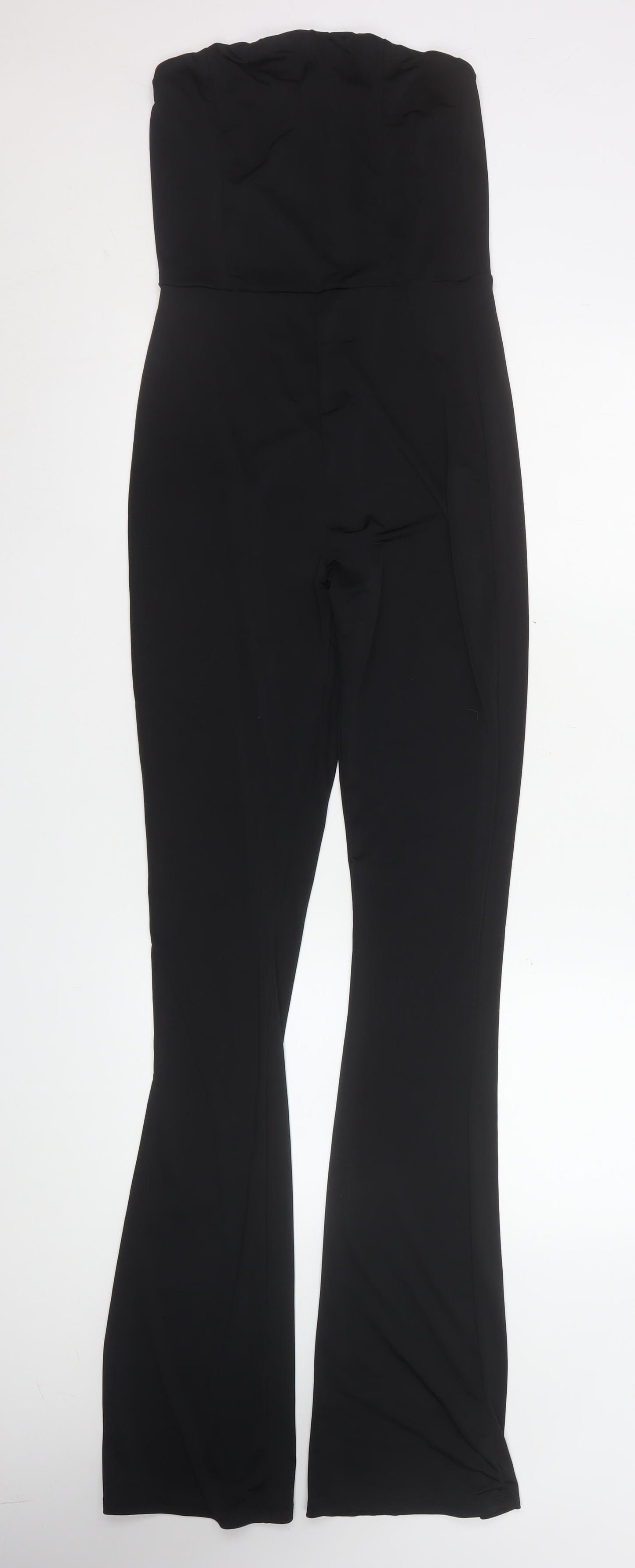 PrettyLittleThing Women’s Black Strapless Flared Jumpsuit UK 8