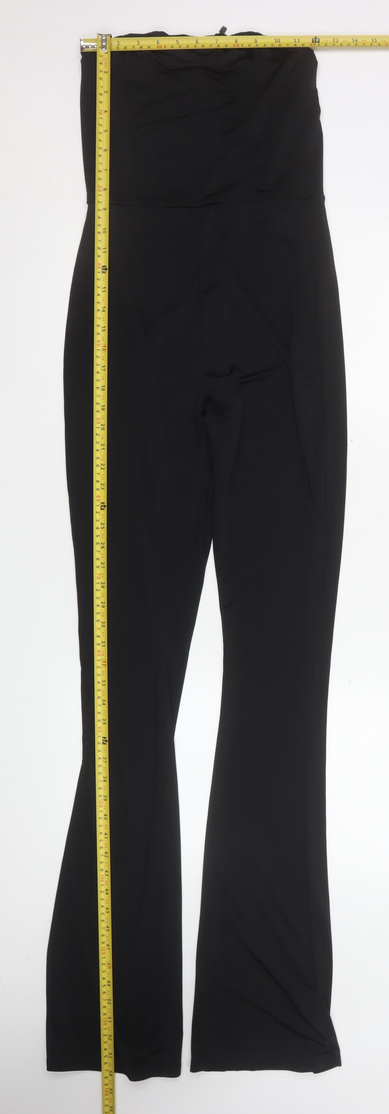 PrettyLittleThing Women’s Black Strapless Flared Jumpsuit UK 8