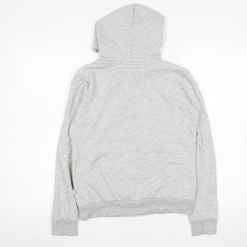 Puma Women's Grey Logo Pullover Hoodie Size 10 UK Cotton Blend