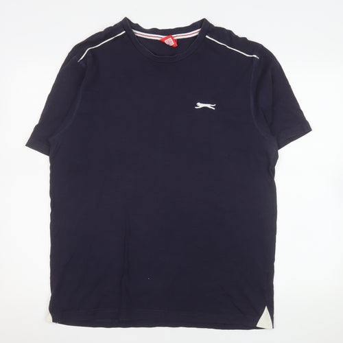 Slazenger Men's Blue Regular Fit Cotton Crew Neck T-Shirt Size L