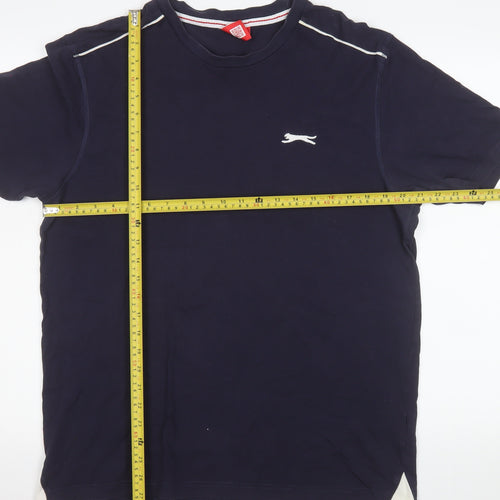 Slazenger Men's Blue Regular Fit Cotton Crew Neck T-Shirt Size L