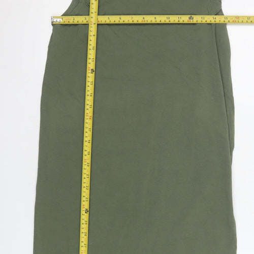 Hush Women Green Size 6 Sleeveless Shift Ruffle Cotton Dress