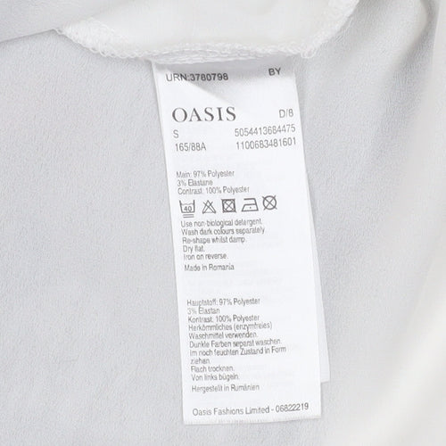 Oasis Women’s Grey Floral Long Sleeve Tunic Blouse Size 8