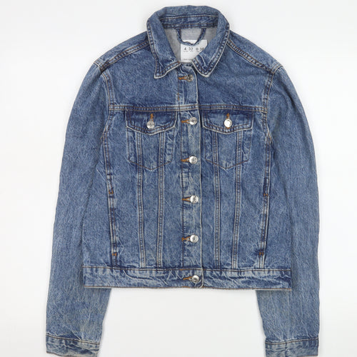 Denim Co. Women's Blue Cotton Basic Jacket Size 4