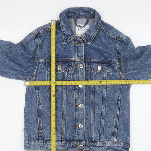 Denim Co. Women's Blue Cotton Basic Jacket Size 4