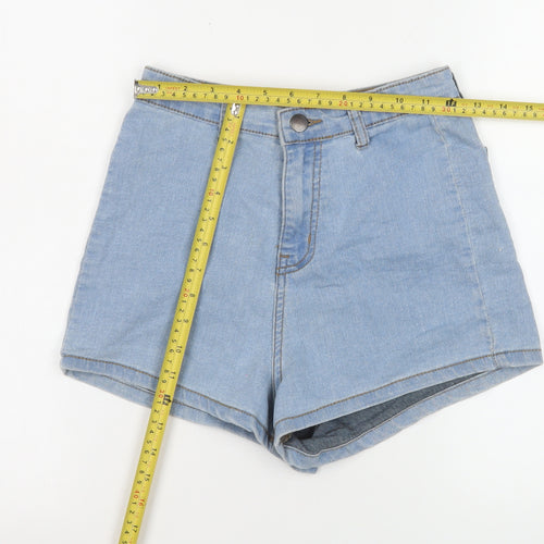PrettyLittleThing Women’s Blue Denim High Rise Hot Pants Shorts Size 6