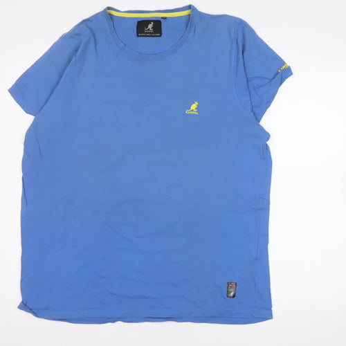 Kangol Men's Blue XL Cotton Crew Neck Black Label T-Shirt