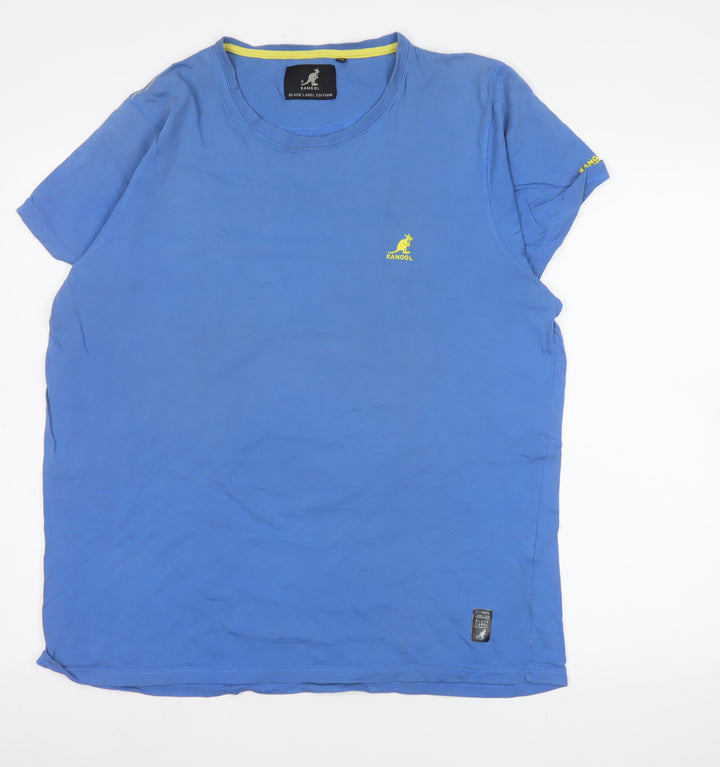 Kangol Men's Blue XL Cotton Crew Neck Black Label T-Shirt