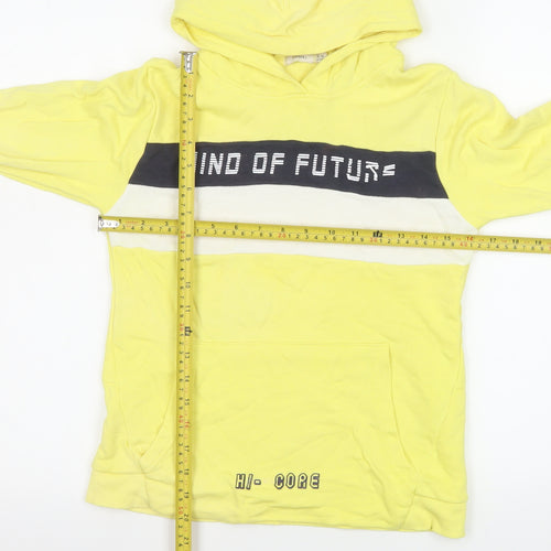 Sfera Boys Yellow Hoodie 9 Years Pullover Colourblock Graphic Sweatshirt