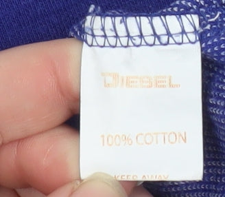 Diesel Boys Blue Striped Cotton T-Shirt Age 9-10 Short Sleeve Casual Top
