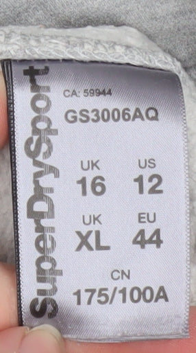 Superdry Men’s Grey XL Pullover Hoodie With Logo Detail