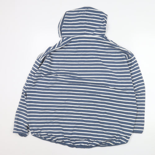 Carolyn Donnelly The Edit Womens Blue White Striped Cotton Hoodie UK L