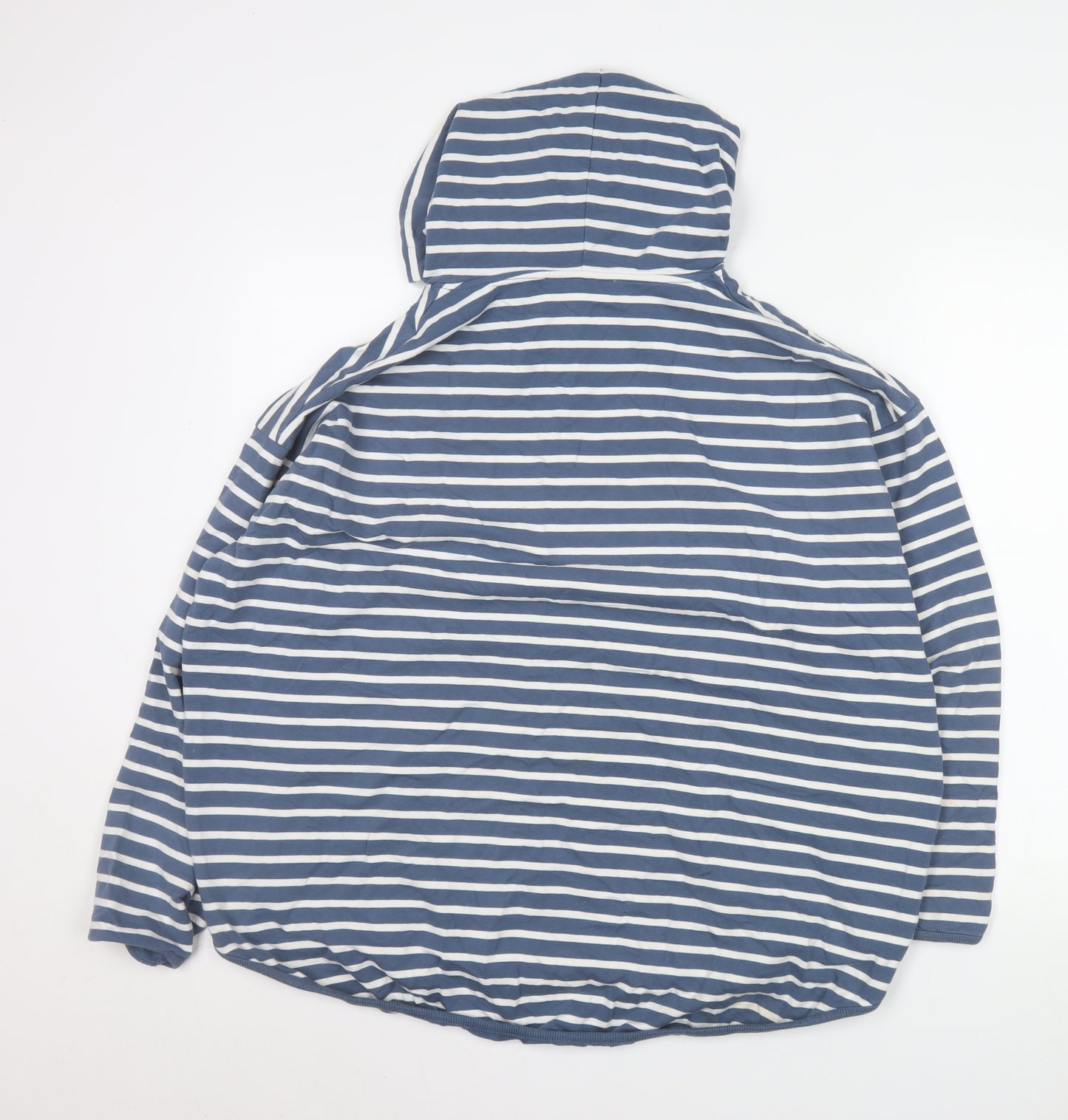 Carolyn Donnelly The Edit Womens Blue White Striped Cotton Hoodie UK L
