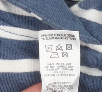 Carolyn Donnelly The Edit Womens Blue White Striped Cotton Hoodie UK L