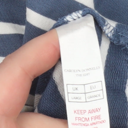 Carolyn Donnelly The Edit Womens Blue White Striped Cotton Hoodie UK L