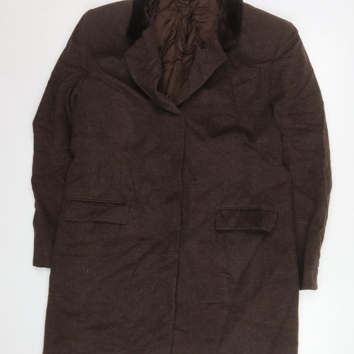 Marks and Spencer Men's Brown Wool Cashmere Overcoat Size 38 Regular Fit