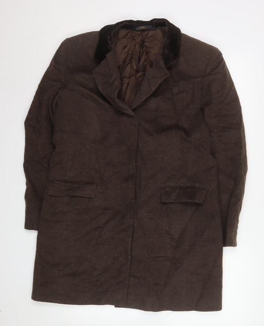 Marks and Spencer Men's Brown Wool Cashmere Overcoat Size 38 Regular Fit