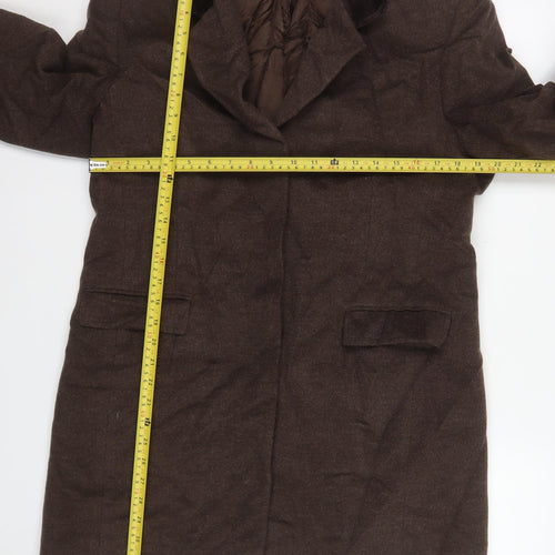 Marks and Spencer Men's Brown Wool Cashmere Overcoat Size 38 Regular Fit