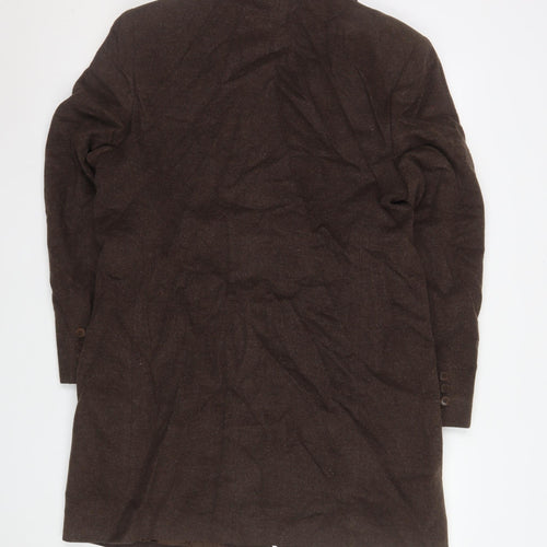 Marks and Spencer Men's Brown Wool Cashmere Overcoat Size 38 Regular Fit