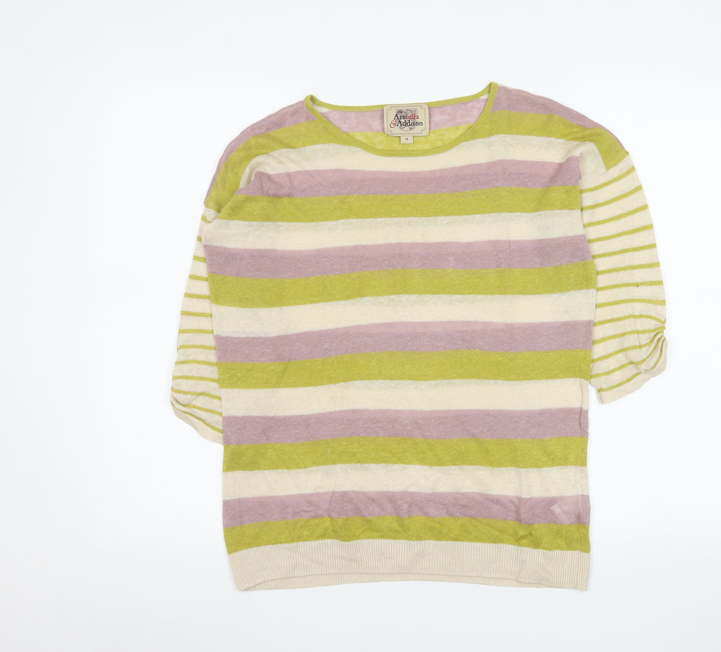 Arabella & Addison Women's Multicoloured Stripe Cotton Jumper M