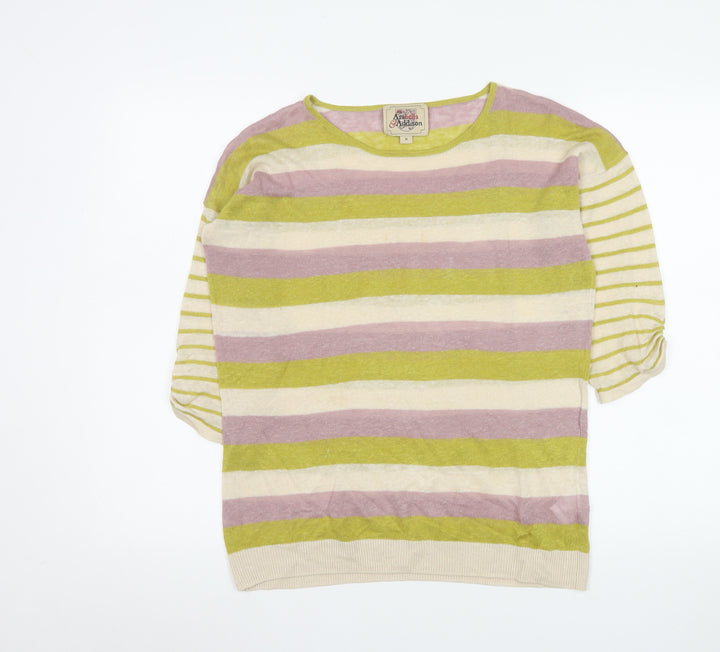 Arabella & Addison Women's Multicoloured Stripe Cotton Jumper M