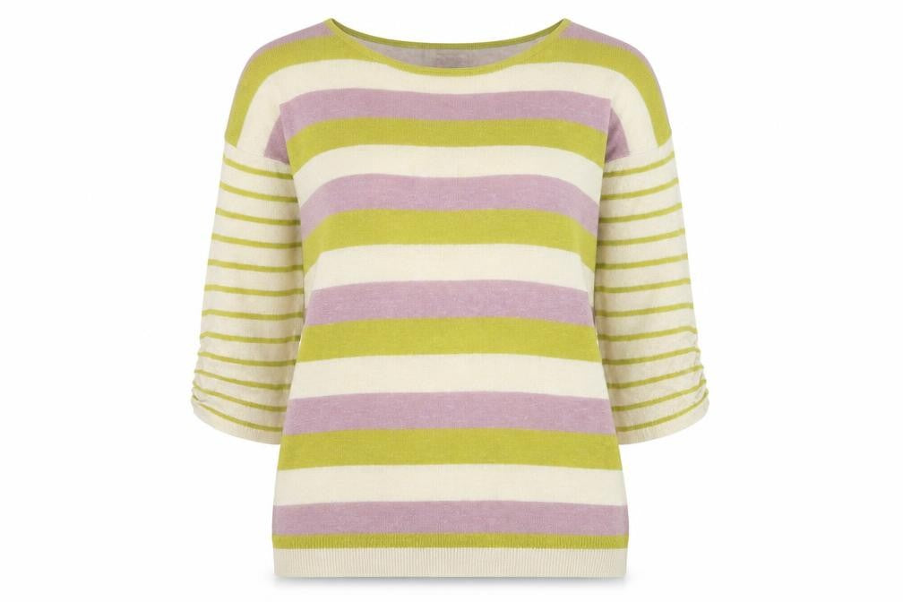 Front view of Arabella & Addison Women's Multicoloured Stripe Cotton Jumper M