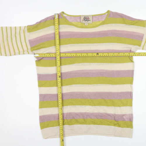 Arabella & Addison Women's Multicoloured Stripe Cotton Jumper M