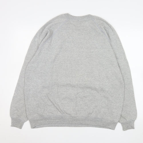Jerzees Mens Grey XL Pullover Sweatshirt Nautical Graphic Print
