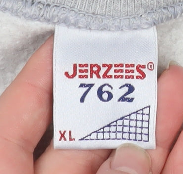 Jerzees Mens Grey XL Pullover Sweatshirt Nautical Graphic Print