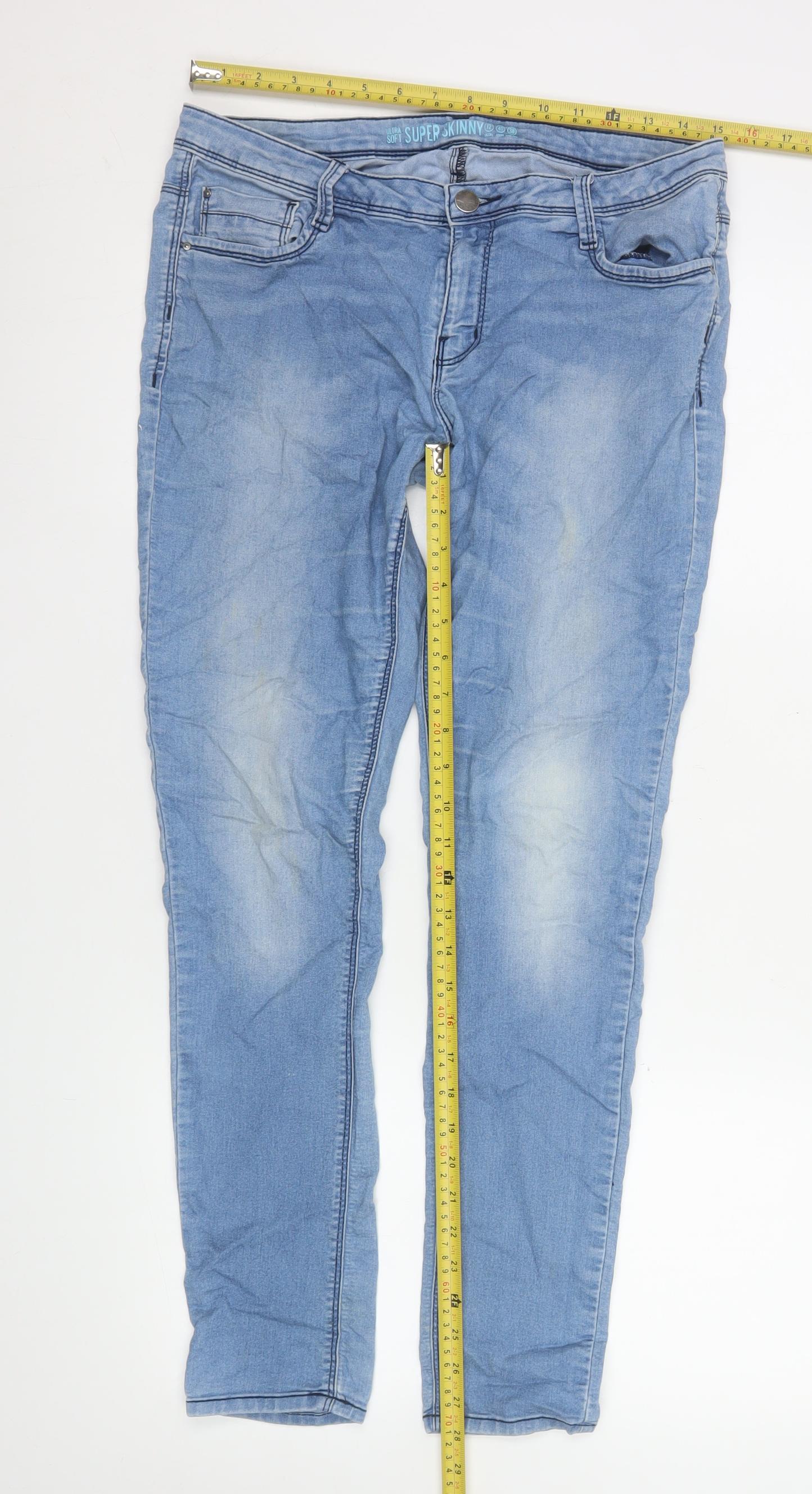 Denim Co. Women’s Blue Super Skinny Stretch Jeans Size 12