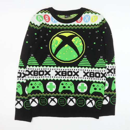George Boys Black Xbox Pullover Sweatshirt 11-12 Years Crew Neck Knit