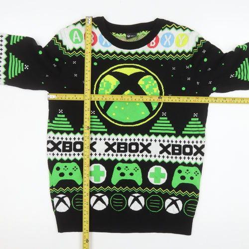 George Boys Black Xbox Pullover Sweatshirt 11-12 Years Crew Neck Knit