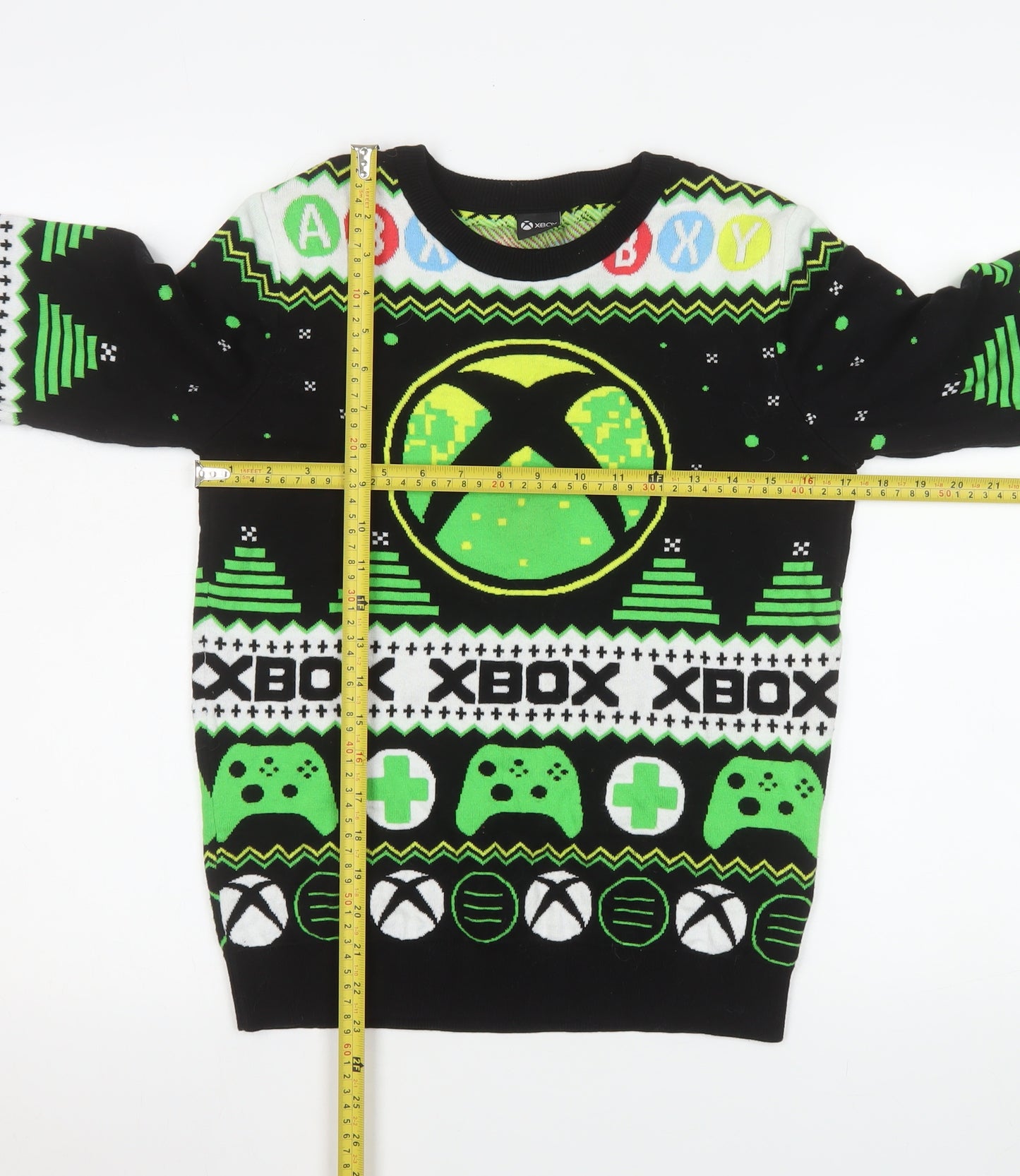George Boys Black Xbox Pullover Sweatshirt 11-12 Years Crew Neck Knit