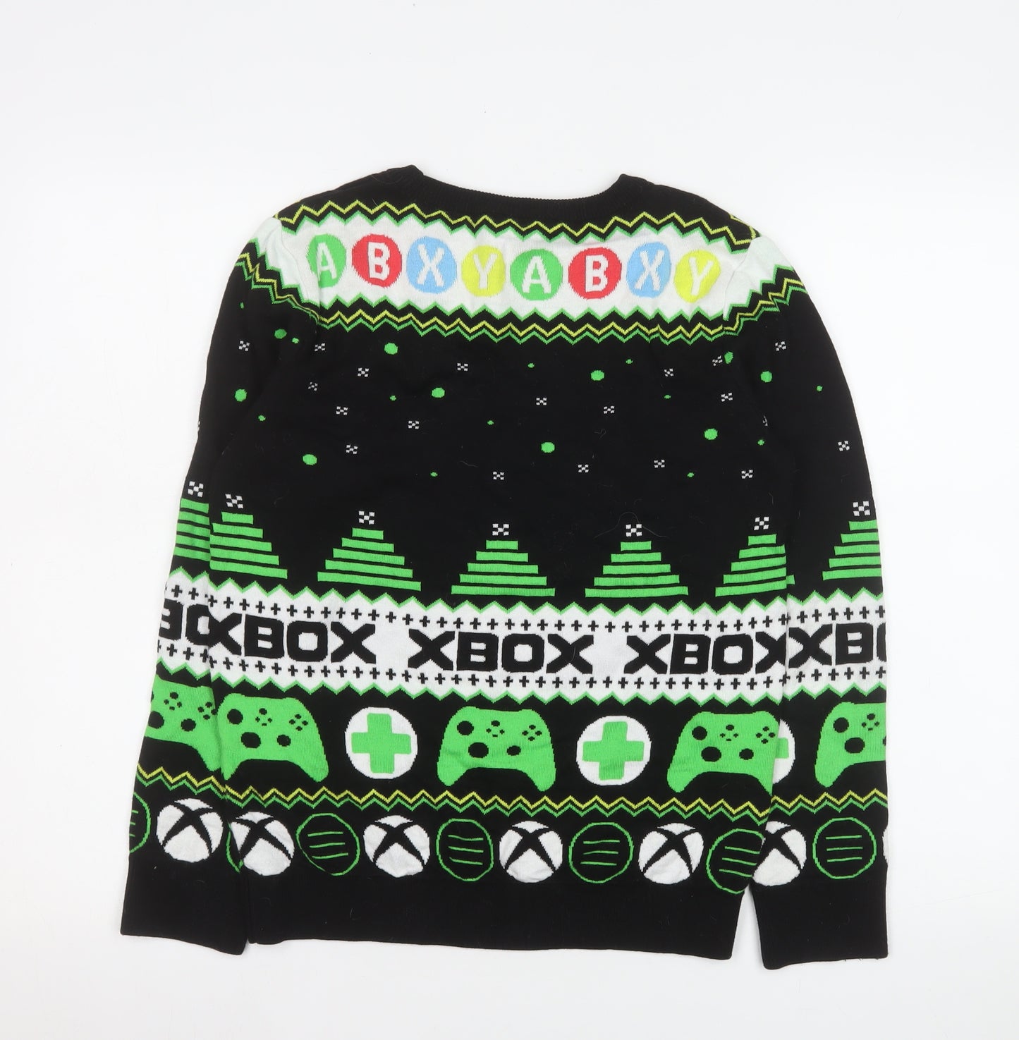 George Boys Black Xbox Pullover Sweatshirt 11-12 Years Crew Neck Knit