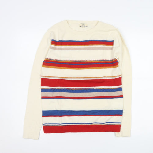 Aigle Men's Multicoloured Striped Wool Jumper M Crew Neck Pullover