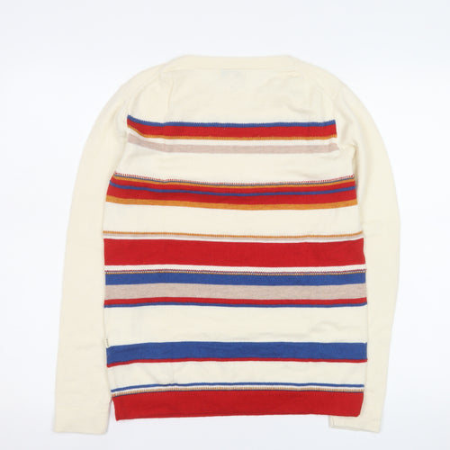 Aigle Men's Multicoloured Striped Wool Jumper M Crew Neck Pullover
