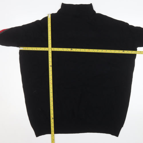 Mint Velvet Women's Black Mock Neck Wool Blend Relaxed Jumper Size S