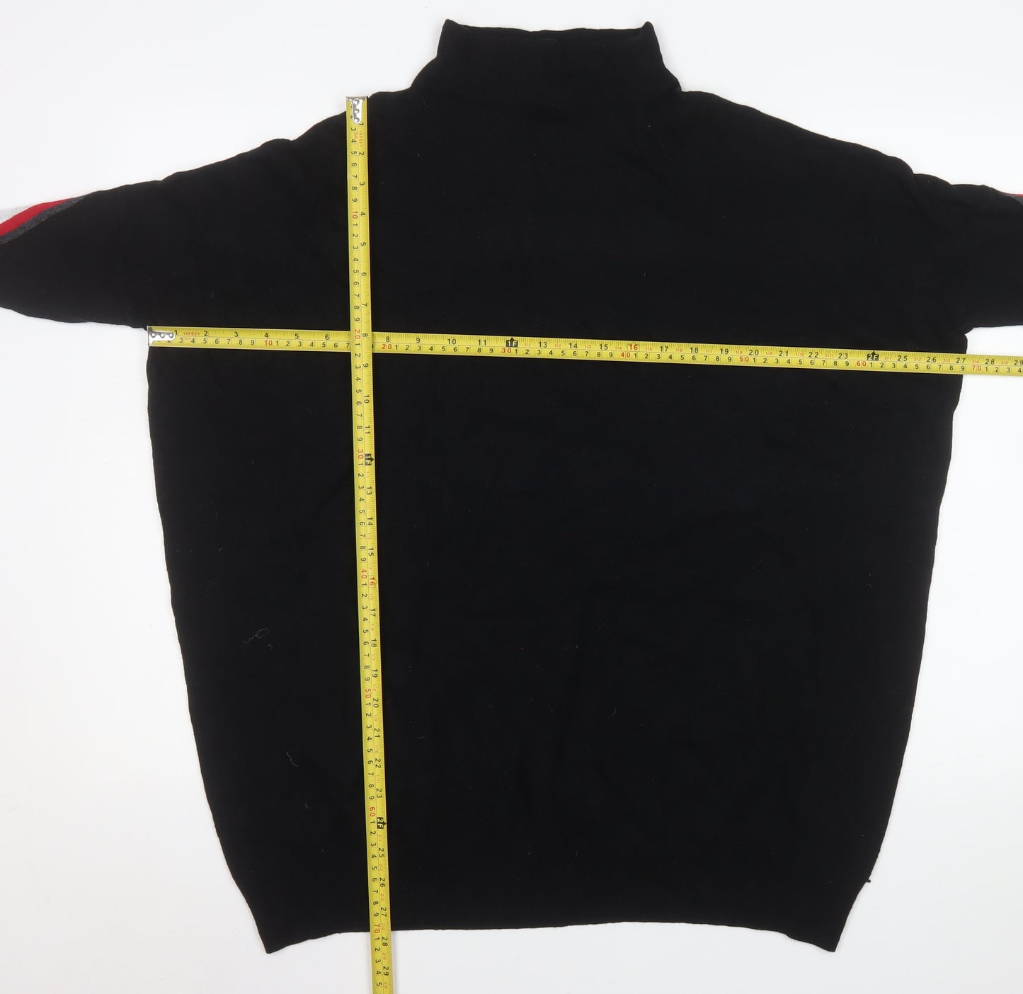 Mint Velvet Women's Black Mock Neck Wool Blend Relaxed Jumper Size S