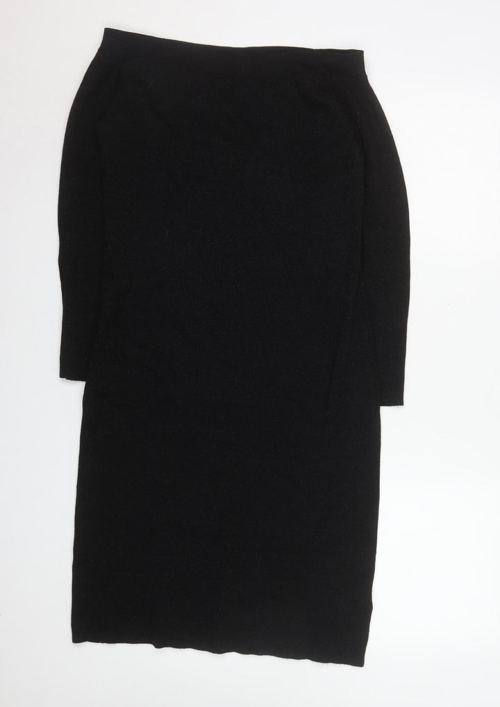 Next Women’s Black Bodycon Knit Midi Dress Size 18