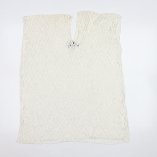 Malissa J Women White Knit Camisole Sleeveless Top One Size
