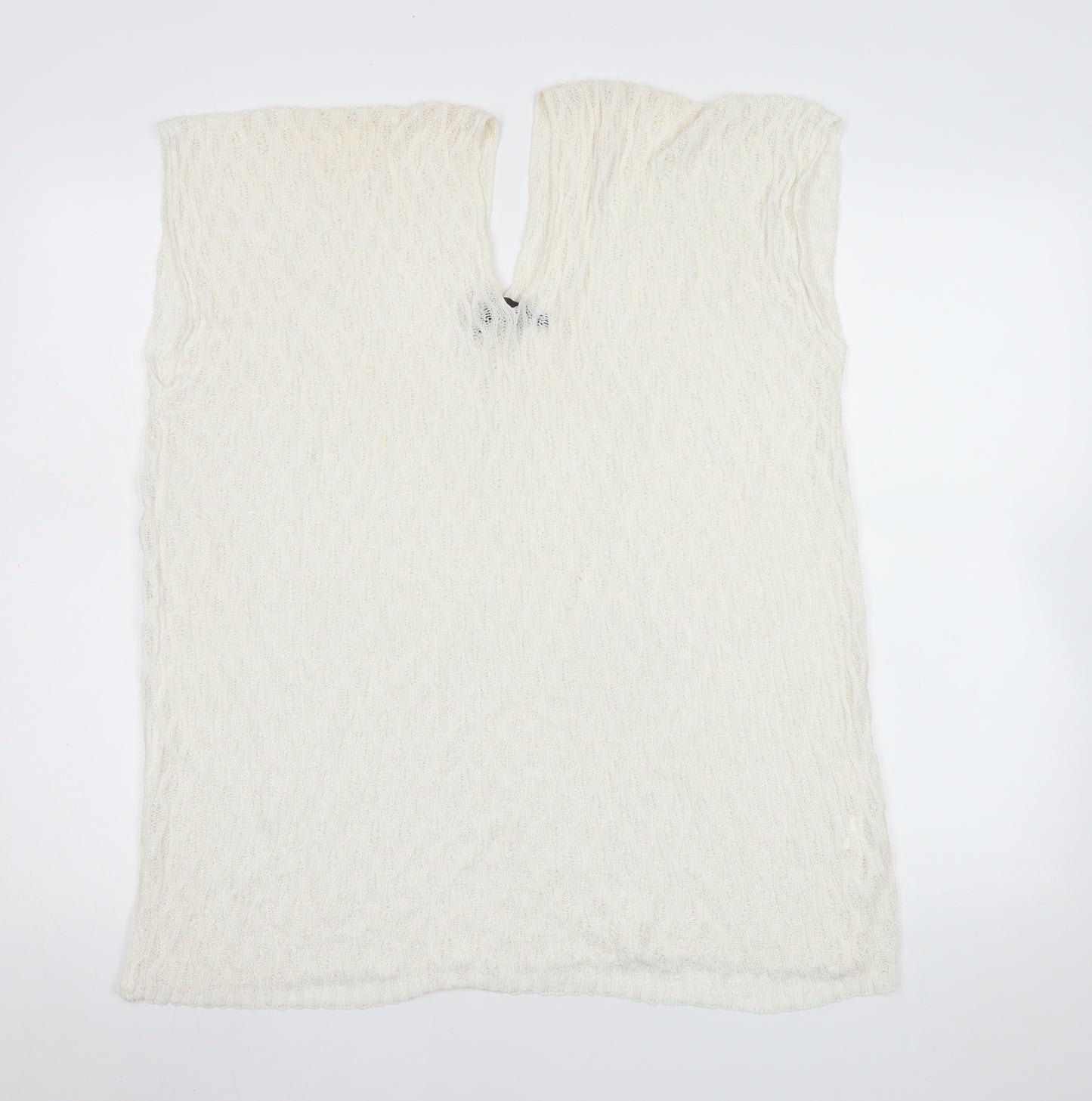 Malissa J Women White Knit Camisole Sleeveless Top One Size