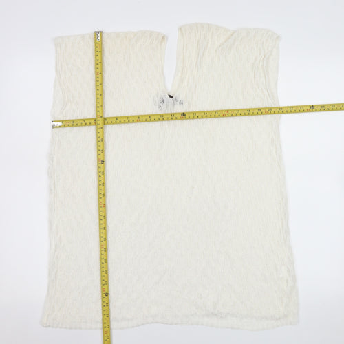 Malissa J Women White Knit Camisole Sleeveless Top One Size