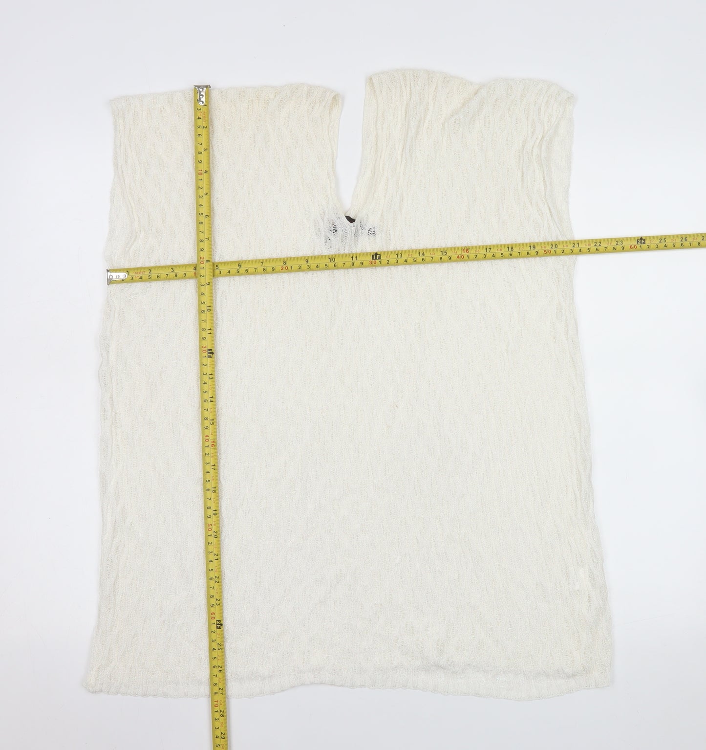 Malissa J Women White Knit Camisole Sleeveless Top One Size
